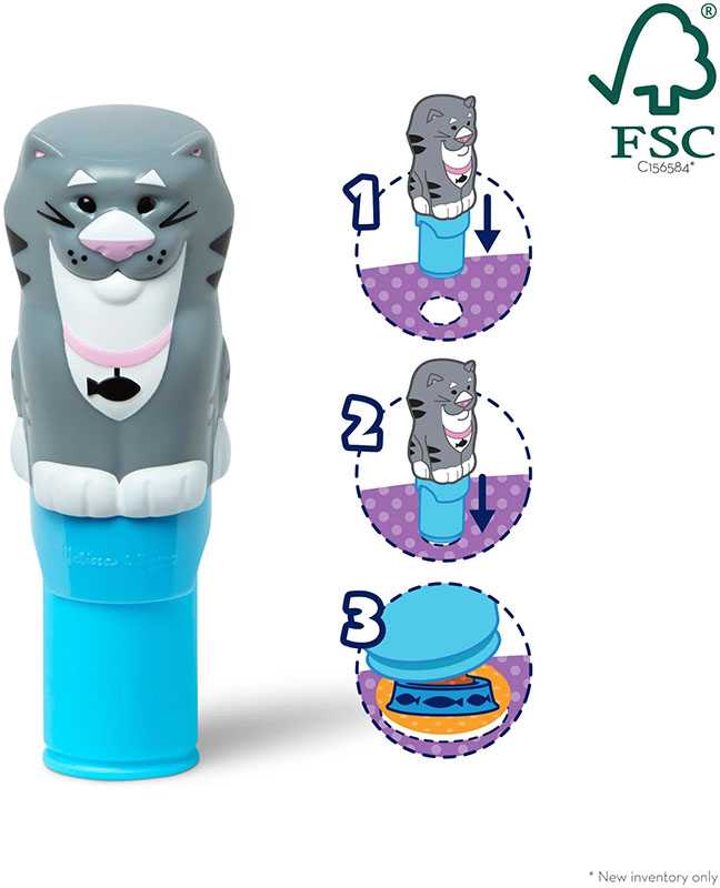 Melissa & Doug Žaislai vaikams 3+ Lipdukai Antspaudas Cat StickerWOW knyga