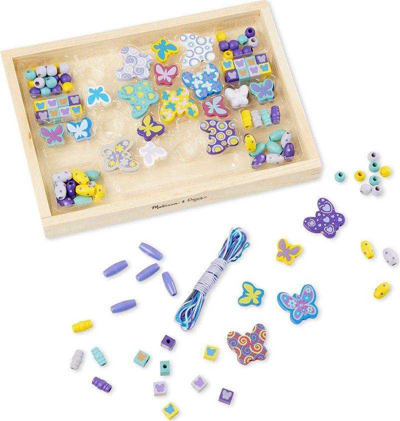 Melissa & Doug Didelis MelissaDoug medinių karoliukų apyrankių karolių rinkinys