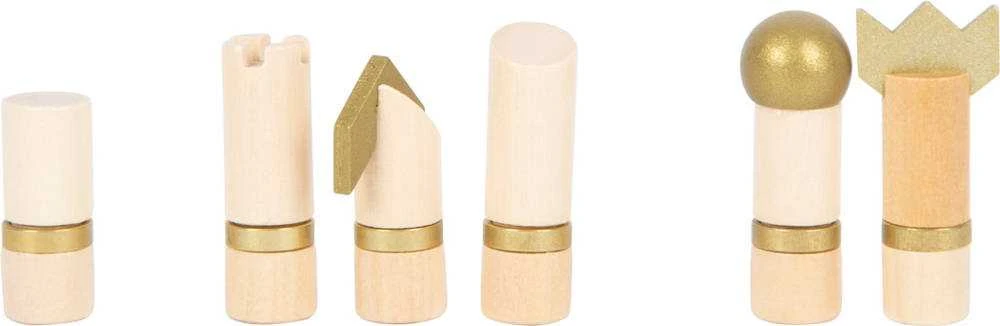 Small Foot Rinkinys mediniai stalo žaidimai 3in1 šachmatų šaškės Backgammon Dėlionės žaidimas