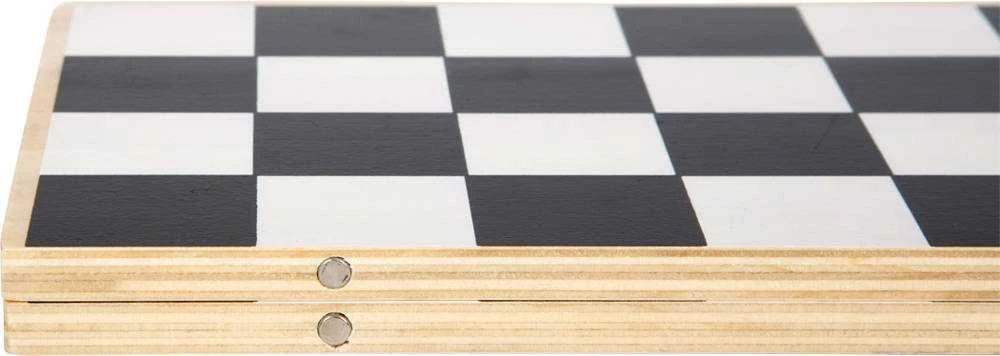 Small Foot Rinkinys mediniai stalo žaidimai 3in1 šachmatų šaškės Backgammon Dėlionės žaidimas