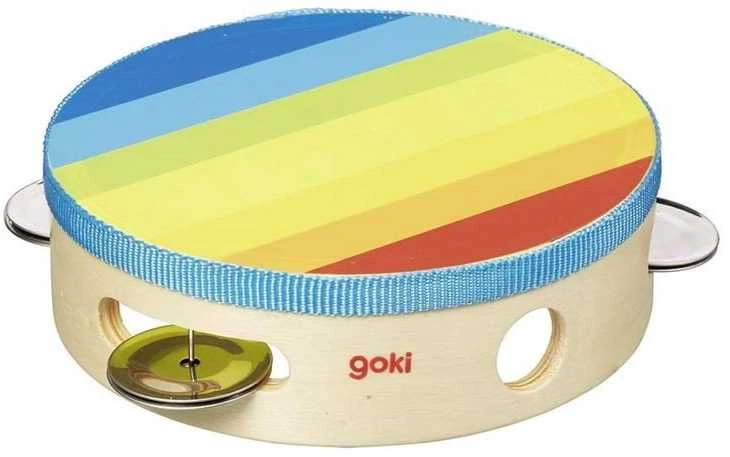 Goki spalvotas tamburinas, muzikinis žaislas (GOKI-61920)