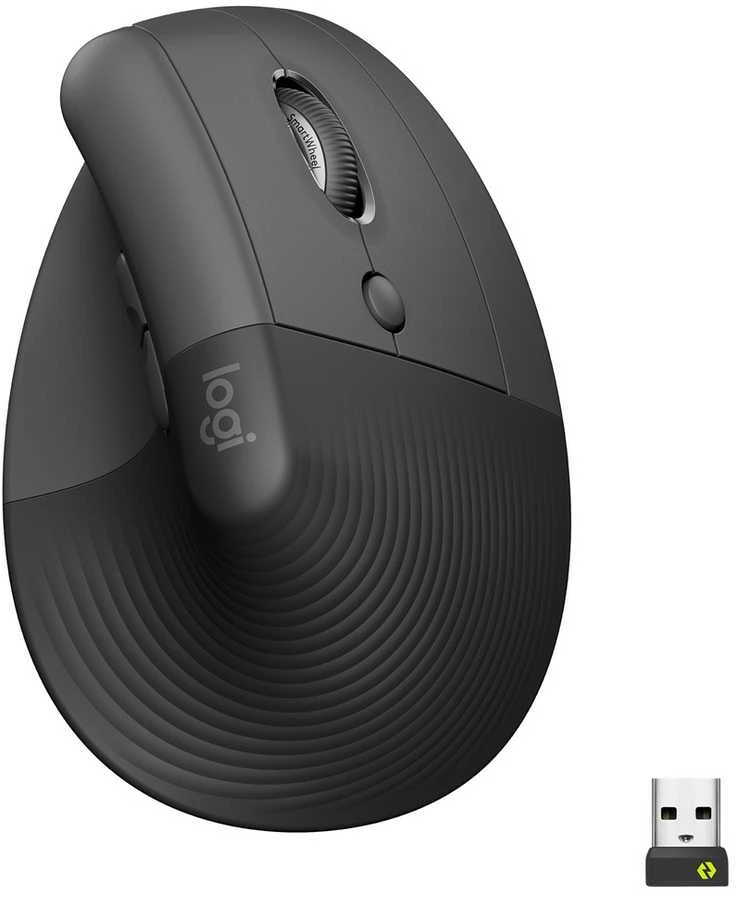 Belaidė pelė Logitech Lift, Grafito spalvos aprašymas - Prekės nuotrauka Belaidė pelė Logitech Lift, Grafito spalvos aprašymas - Prekės nuotrauka