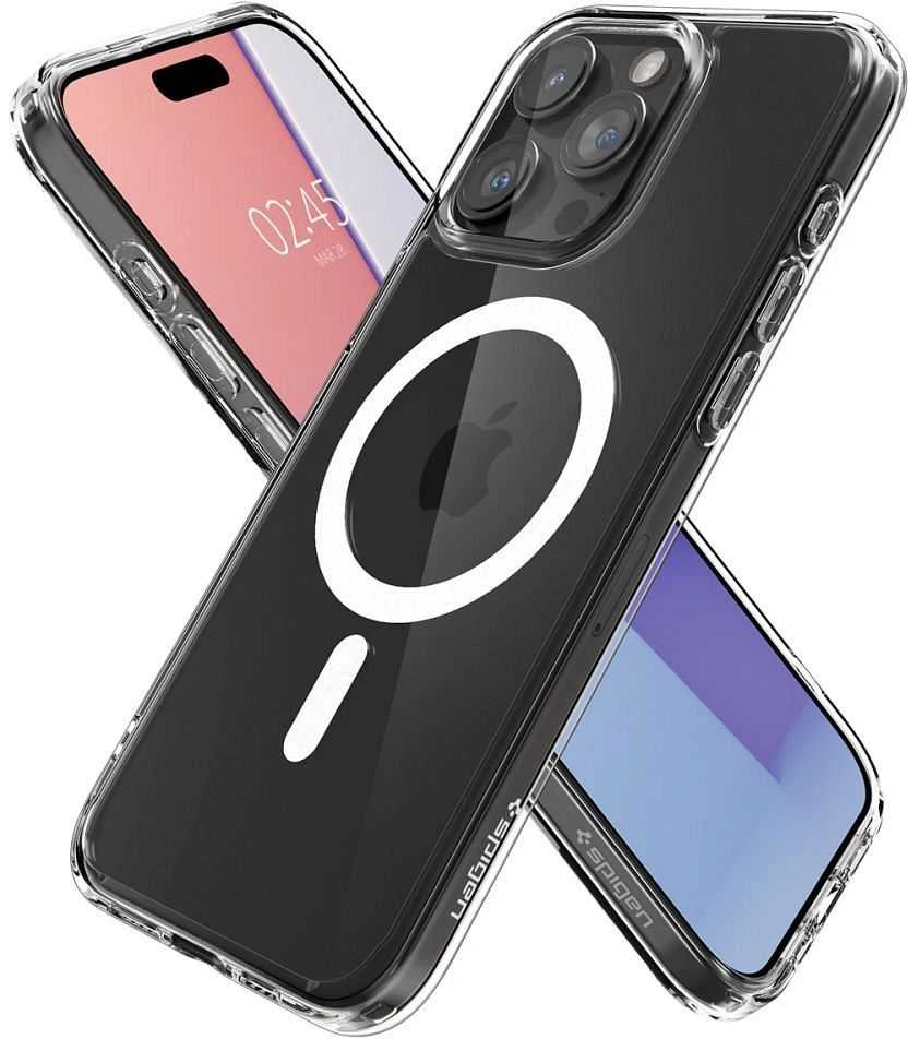Spigen Ultra Hybrid (MagFit) dėklas skirtas Apple iPhone 15 Pro, Baltos spalvos aprašymas - Prekės nuotrauka