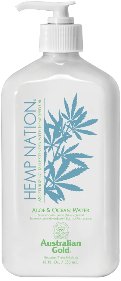 Australian Gold Hemp Nation Aloe & Ocean Vanduo Tan Extender kasdienis kūno kremas, 535ml