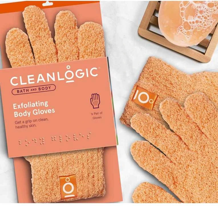 Cleanlogic Exfoliating Gloves kūnui pirštinės-kempinė