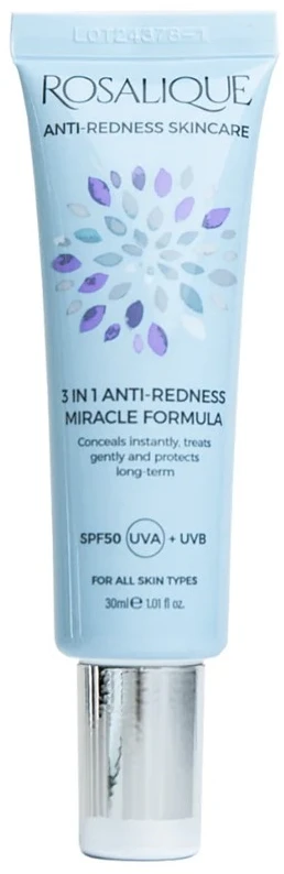 Rosalique 3 in 1 Anti-Redness Miracle Formula veido kremas raustančiai odai, 30ml