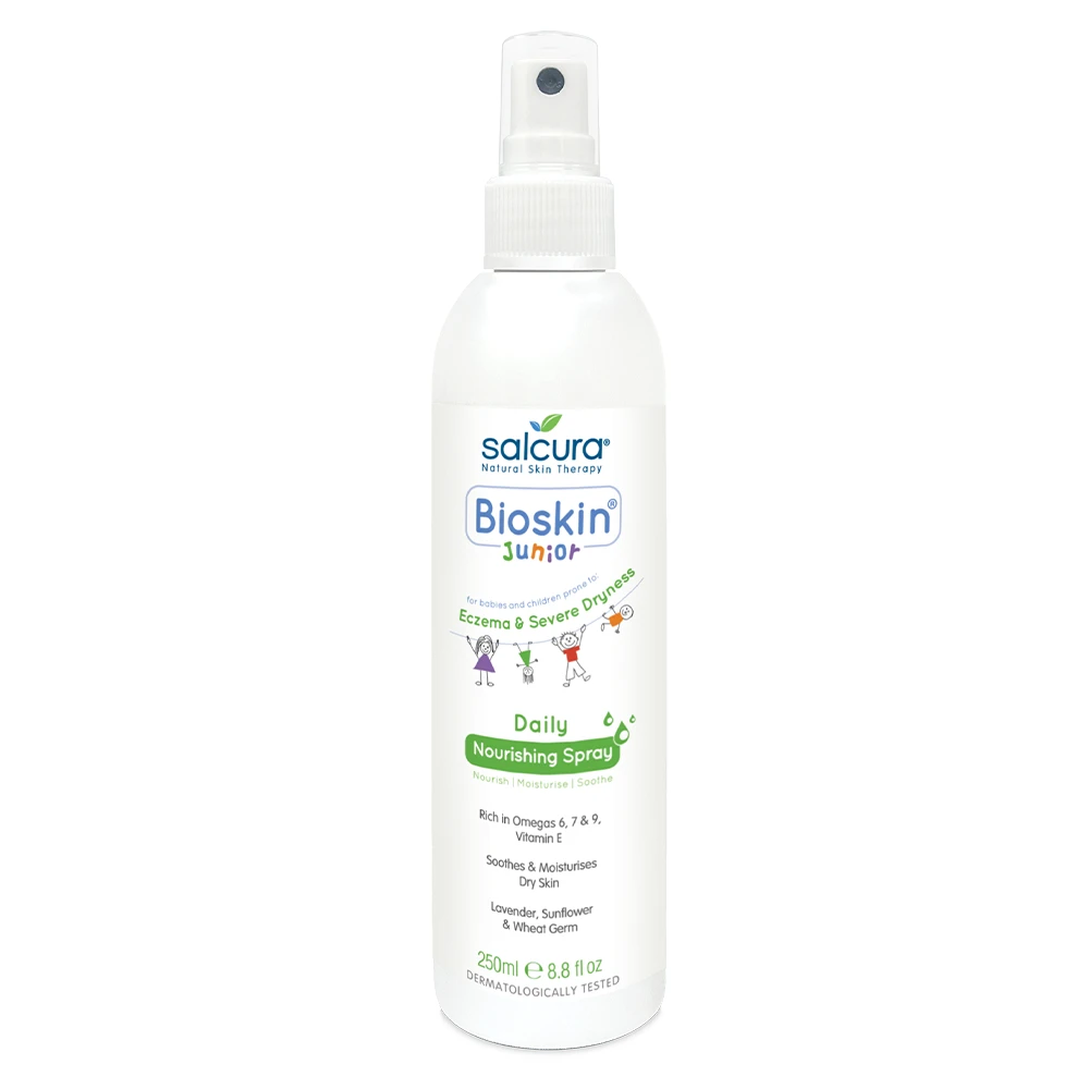 Salcura Bioskin Junior Daily maitininantis Purškiklis purškiama priemonė sudirgusiai vaikų odai, 250ml