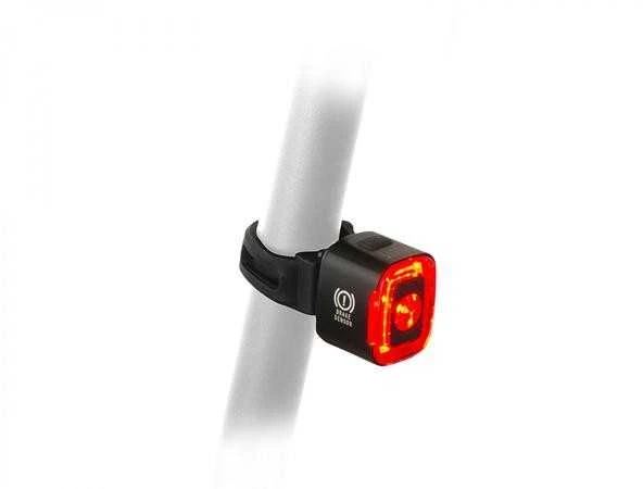 Author Cubus USB pakraunamas galinis žibintas su automatiniu stabdymo jutikliu, CobLed 70 lm, juoda/raudona