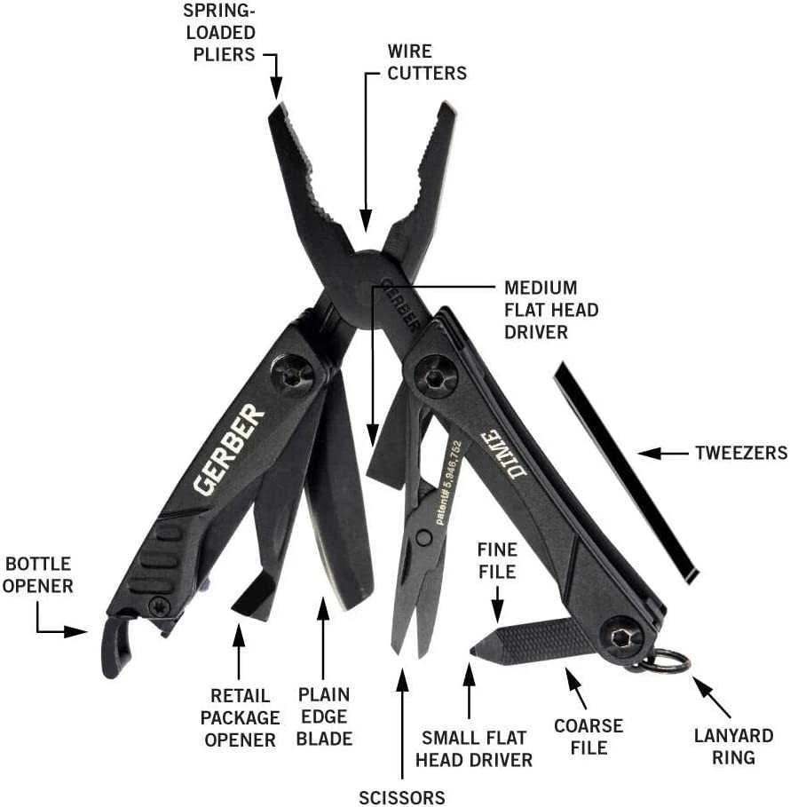 Multirinkinys Gerber Dime, juodas
