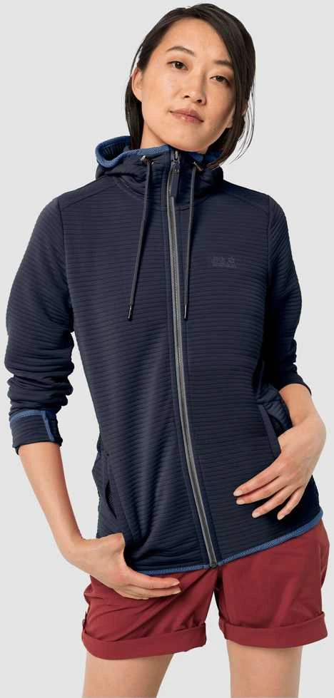 JackWolfskin Džemperis moterims Jack Wolfskin Modesto Hooded JKT mėlynas