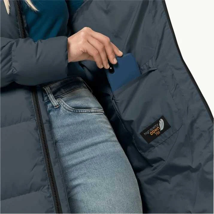 JackWolfskin Moteriška Jack Wolfskin striukė Frozen Lake Coat | tamsiai pilka