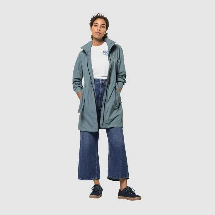 JackWolfskin Striukė moterims NORDEN PORT COAT W | pilka