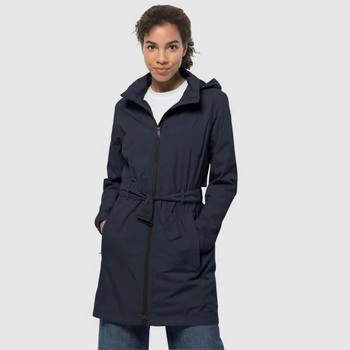 JackWolfskin Striukė moterims NORDEN PORT COAT W | tamsiai mėlyna