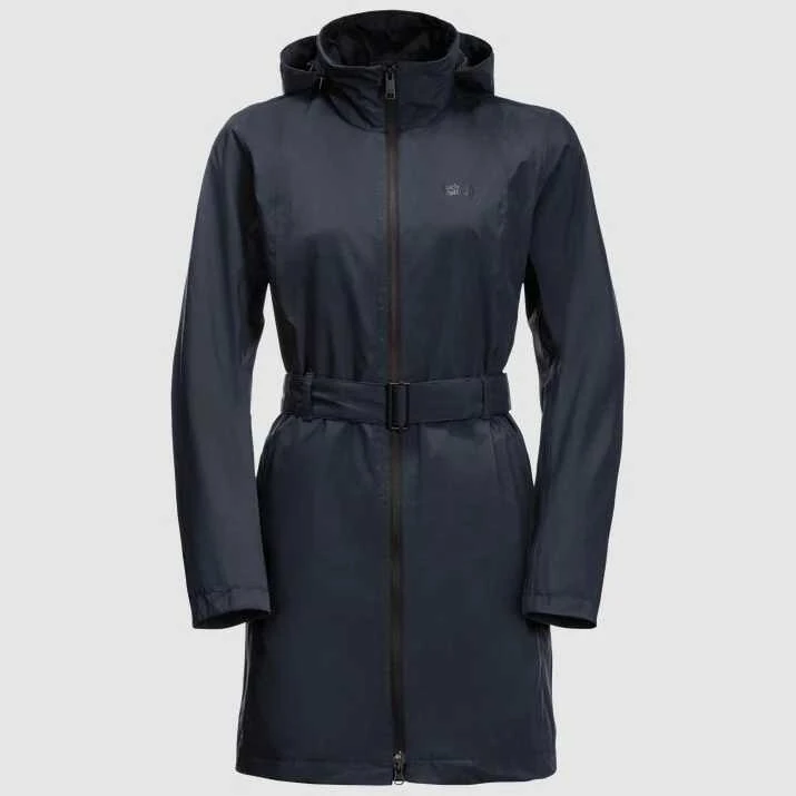JackWolfskin Striukė moterims NORDEN PORT COAT W | tamsiai mėlyna