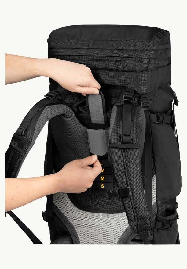 JackWolfskin Vyriška kuprinė DENALI 65+10 L | juodas