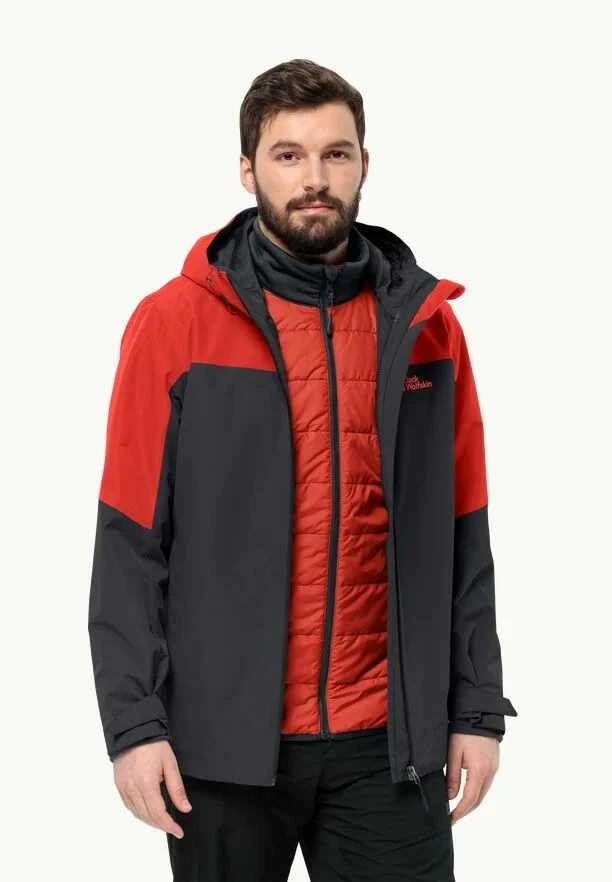 JackWolfskin Vyriška striukė Jack Wolfskin GLAABACH 3in1 | strong red