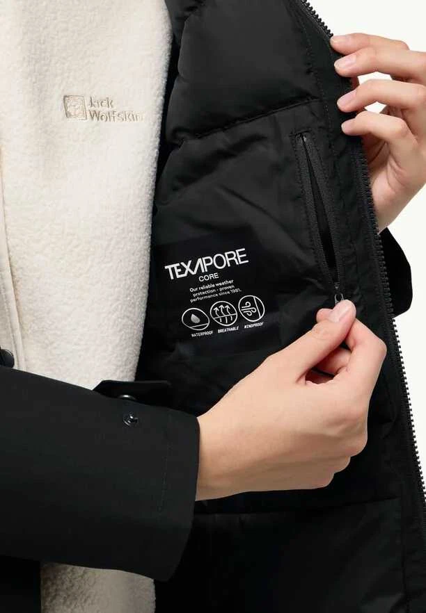 JackWolfskin Žieminė moteriška striukė Jack Wolfskin WINTERTOR | Juodas