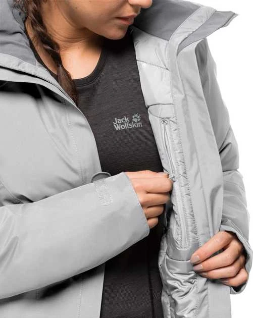JackWolfskin Žieminė moteriška striukė Jack Wolfskin KIRUNA TRAIL | pilka