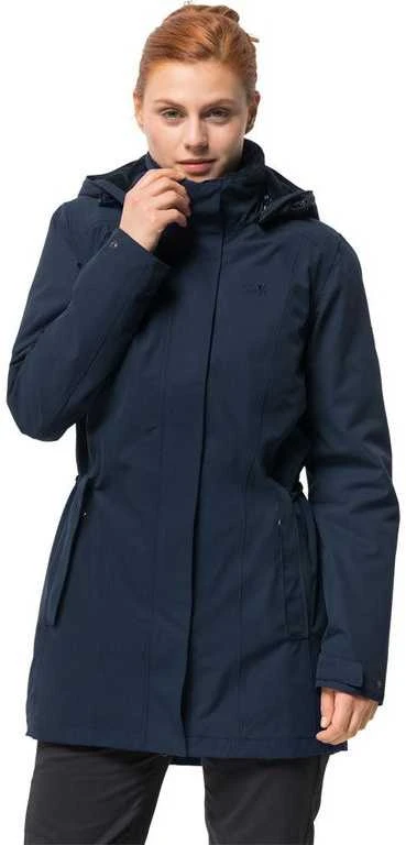 JackWolfskin Žieminis moteriškas paltas Jack Wolfskin MADISON AVENUE | tamsiai mėlynas