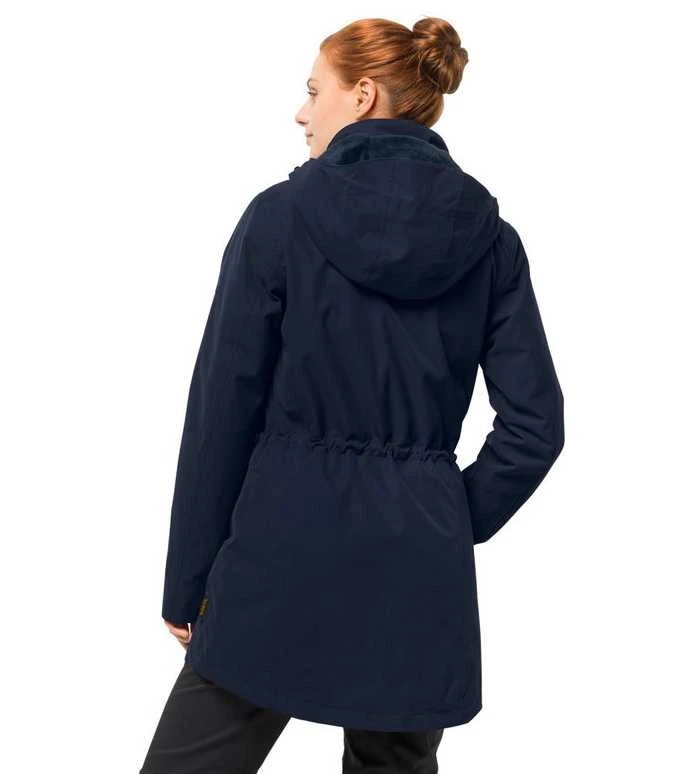 JackWolfskin Žieminis moteriškas paltas Jack Wolfskin MADISON AVENUE | tamsiai mėlynas