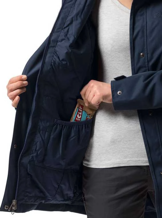 JackWolfskin Žieminis moteriškas paltas Jack Wolfskin MADISON AVENUE | tamsiai mėlynas