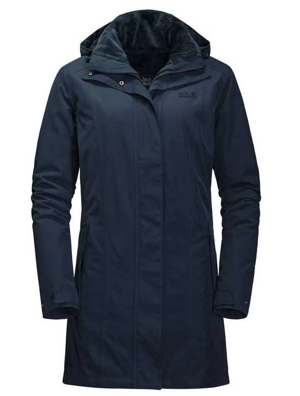 JackWolfskin Žieminis moteriškas paltas Jack Wolfskin MADISON AVENUE | tamsiai mėlynas