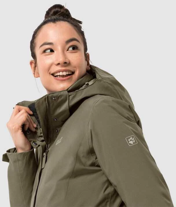 JackWolfskin Žieminis paltas moterims JACK WOLFSKIN COLD BAY COAT | granitas