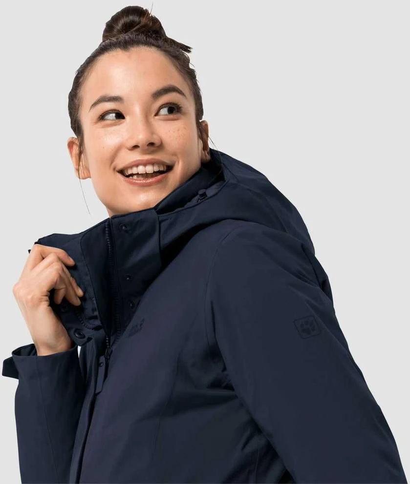 JackWolfskin Žieminis paltas moterims JACK WOLFSKIN COLD BAY COAT tamsiai mėlynas