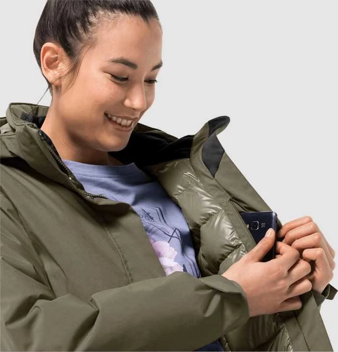 JackWolfskin Žieminis paltas moterims JACK WOLFSKIN COLD BAY COAT | granitas