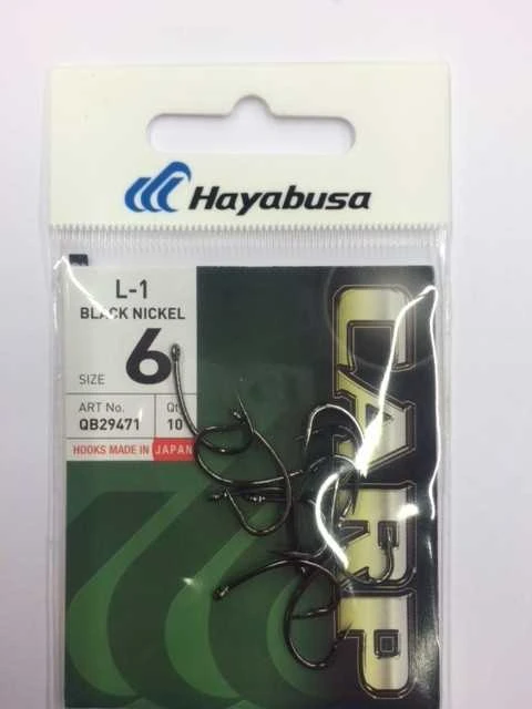 Kabliukai Hayabusa L-1 Carp Juodas Nickel