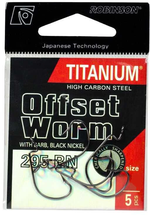 Kabliukai Robinson Titanium Offset Worm 295, 5 vnt.