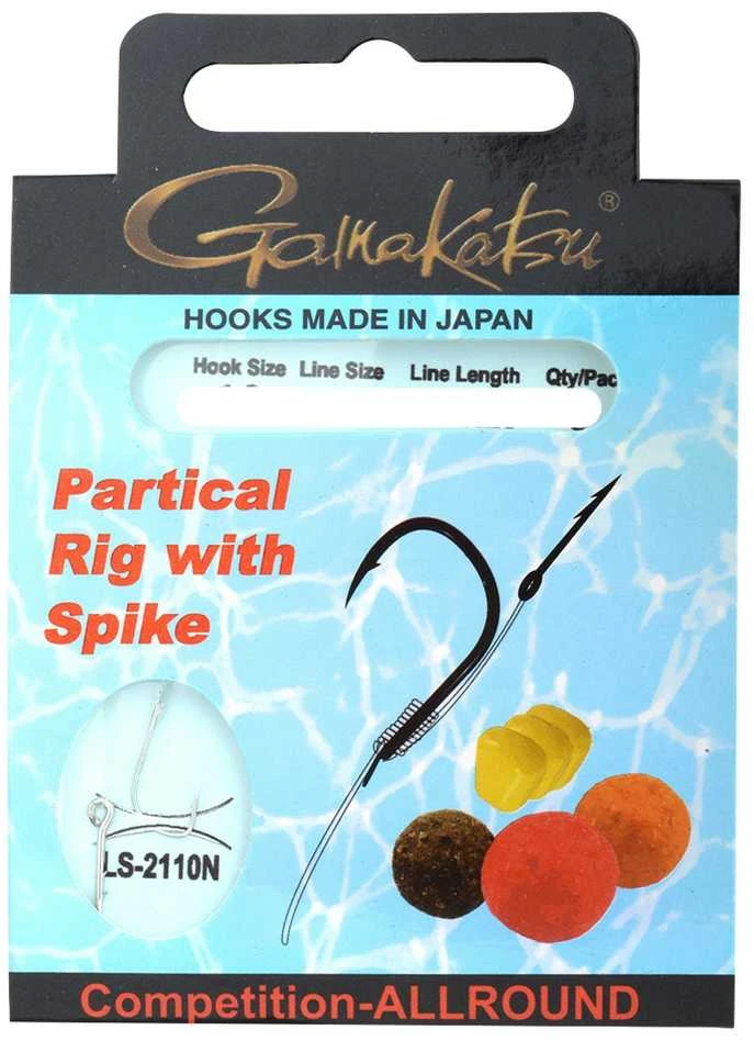 Kabliukai su pavadėliu Gamakatsu BKD-PARTICAL RIG/SPIKE H10 0,18mm 40 cm