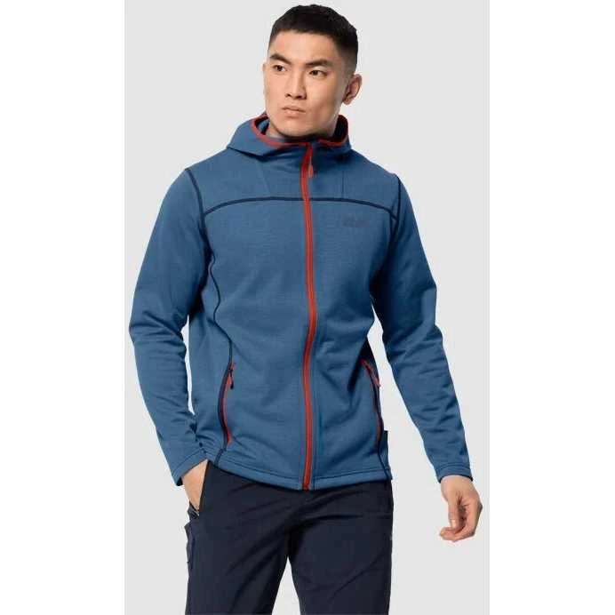 JackWolfskin Džemperis vyrams JACK WOLFSKIN HORIZON HOODED mėlynas