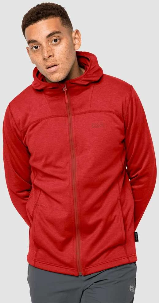JackWolfskin Džemperis vyrams JACK WOLFSKIN HORIZON HOODED raudonas