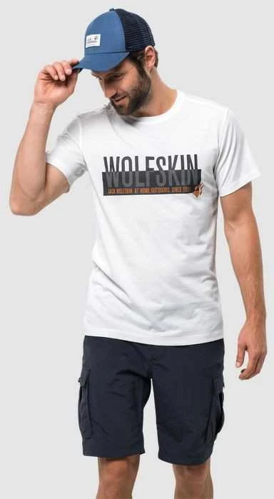 JackWolfskin Marškinėliai vyrams JACK WOLFSKIN SLOGAN T | balti