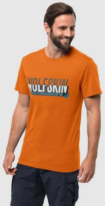 JackWolfskin Marškinėliai vyrams JACK WOLFSKIN SLOGAN T oranžinė