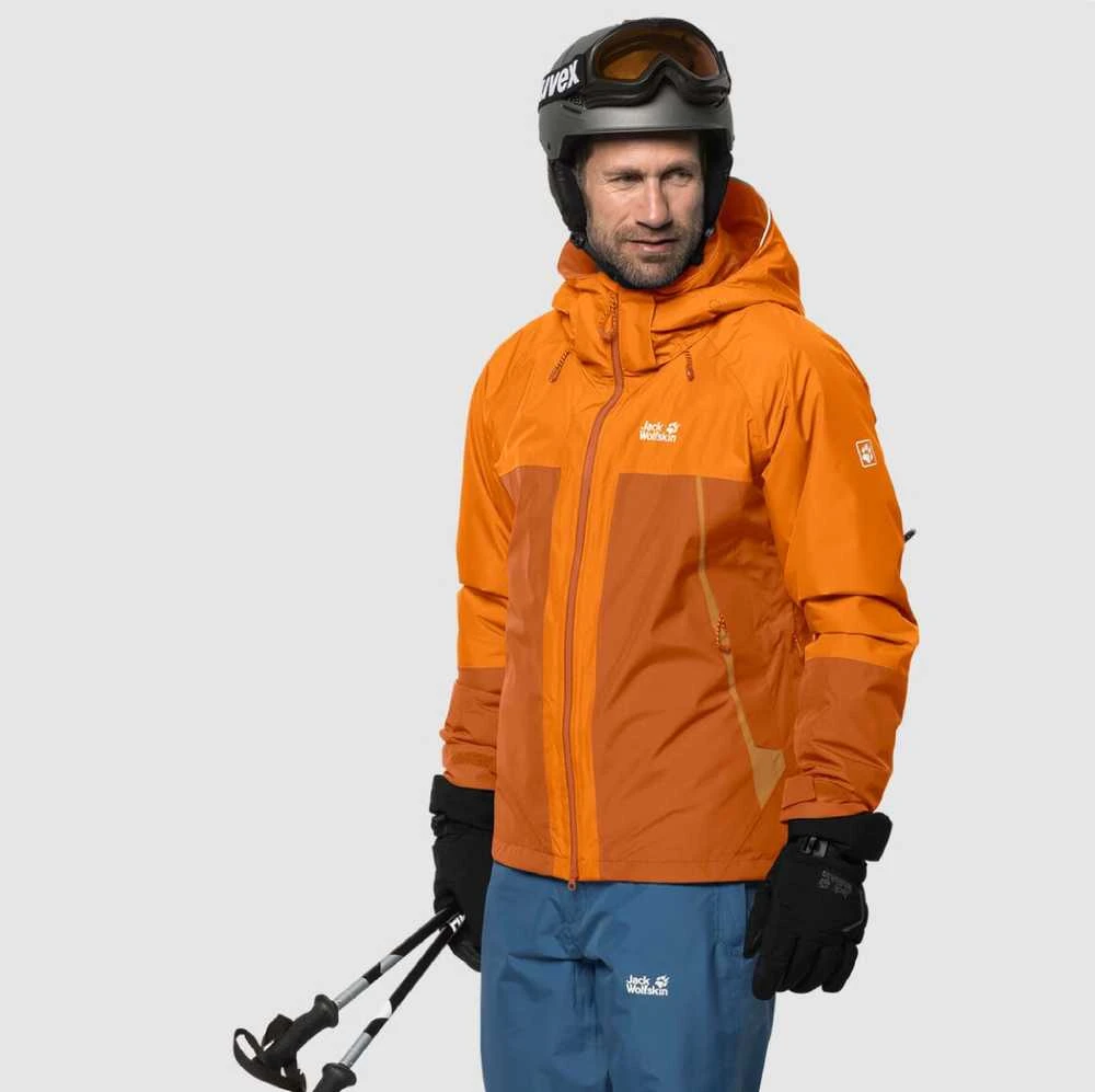 JackWolfskin Slidinėjimo striukė vyrams JACK WOLFSKIN POWDER MOUNTAIN JACKET | oranžinė