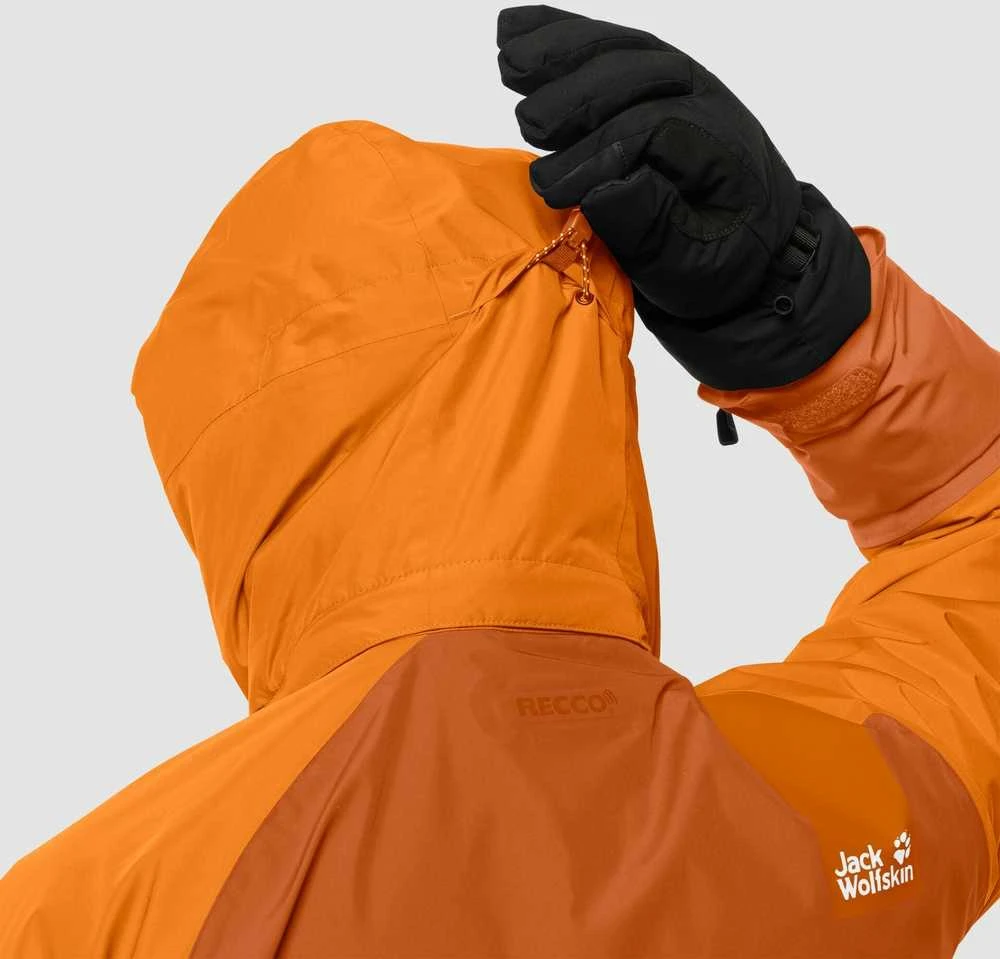 JackWolfskin Slidinėjimo striukė vyrams JACK WOLFSKIN POWDER MOUNTAIN JACKET | oranžinė
