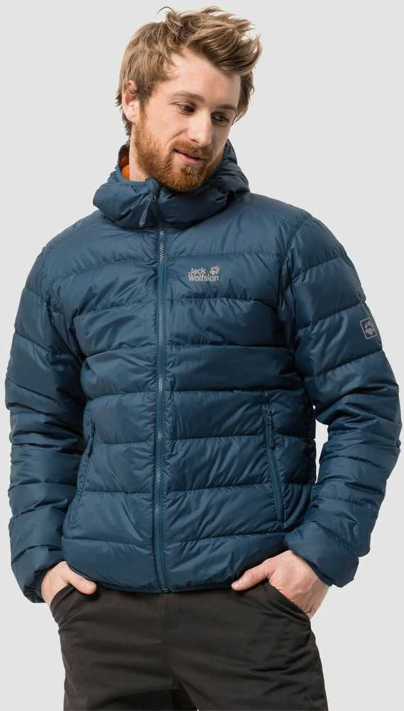 JackWolfskin Vyiška striukė su kapišonu JACK WOLFSKIN HELIUM | mėlyna