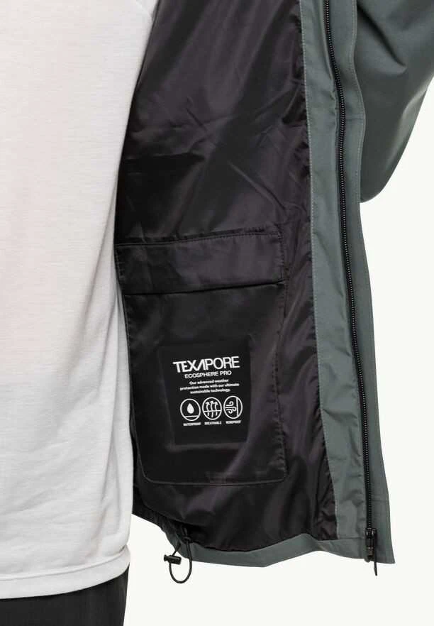 JackWolfskin Vyriška neperšlampama striukė Jack Wolfskin MAINKAI JKT | slate žalias