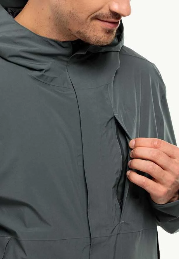 JackWolfskin Vyriška neperšlampama striukė Jack Wolfskin MAINKAI JKT | slate žalias
