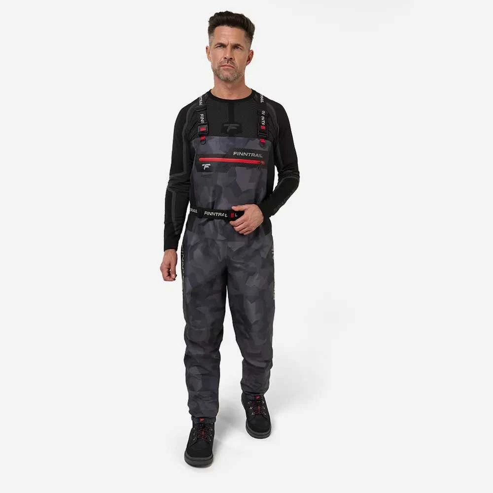 Vyriškos bridkelnės Finntrail ATHLETIC 1532 | Camo Shadow Juodas