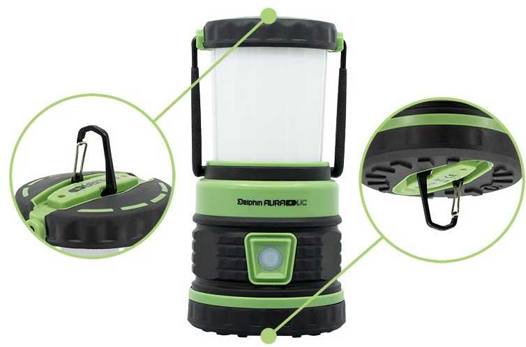 Pastatomas turistavimo žibintas Delphin AURA+ 5400mAh