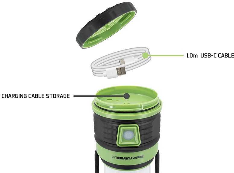 Pastatomas turistavimo žibintas Delphin AURA+ 5400mAh