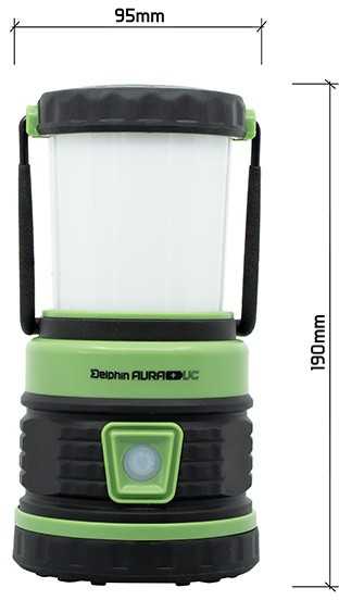 Pastatomas turistavimo žibintas Delphin AURA+ 5400mAh
