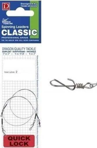 Pavadėliai Dragon Quick Lock 1x19 5kg/15 cm
