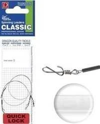 Pavadėlis Dragon Quick Lock Classic su fluorokarbonu, 8kg/20 cm