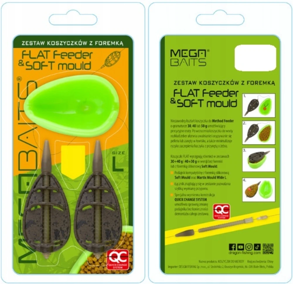 Šėrykla Dragon MEGA BAITS FLAT feeder L | 30g + 40g