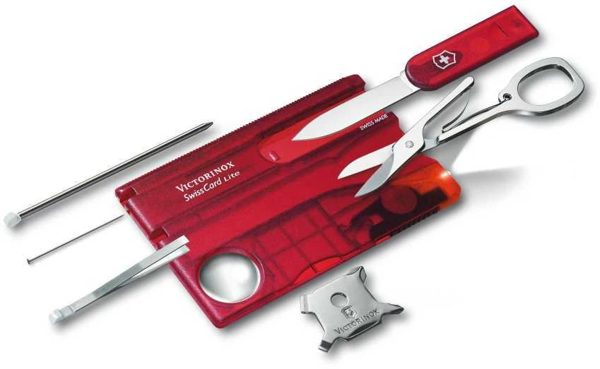Victorinox Įrankių kortelė SwissCard Lite in red transparent