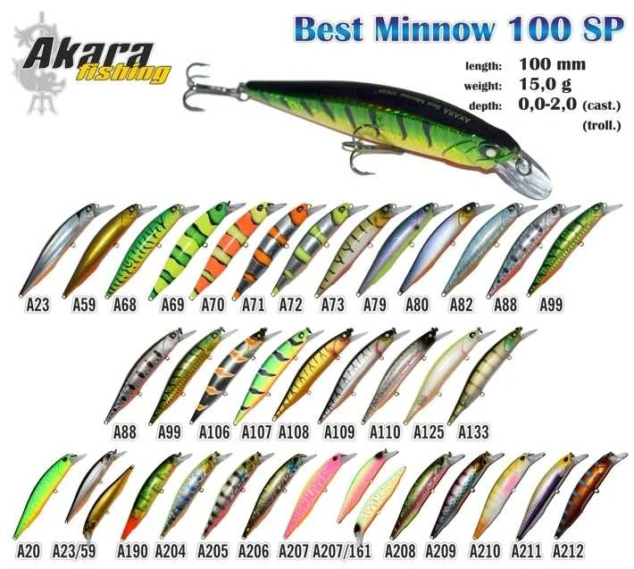 Vobleriai Akara Best Minow 100SP, 15 g, 100 mm